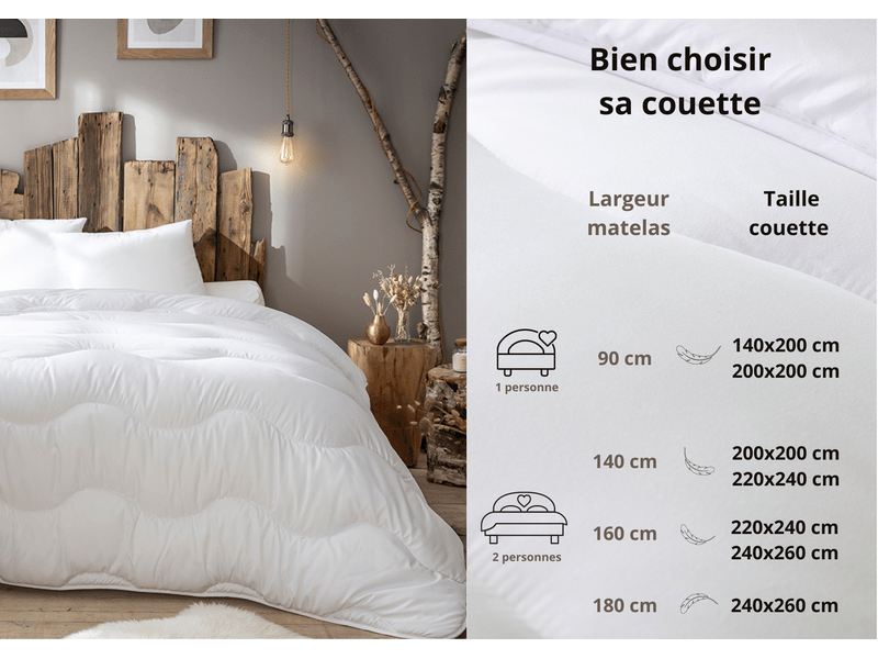 Couette très chaude 200 x 200 cm polyester blanc 15000002575 - Conforama F