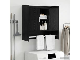 Étagère flottante, étagère suspendue montage mural chêne noir 80 x 36 x 80 cm cf42516