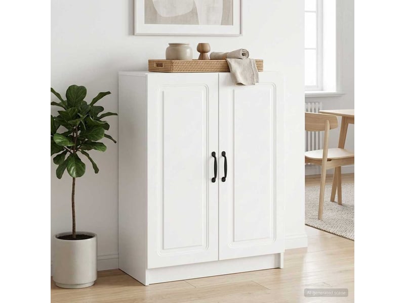  Buffet - bahut - meuble de rangement blanc brillant 66 x 34,5 x 87 cm bois d'ingénierie  - Conforama B