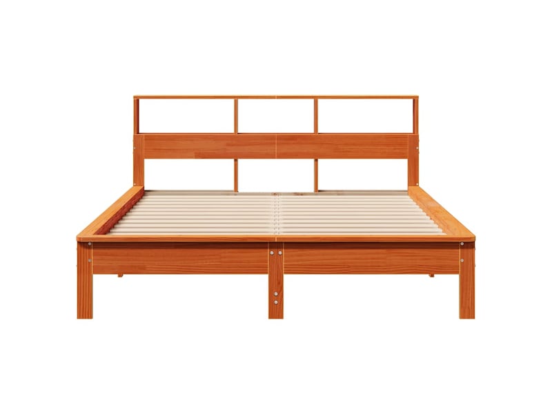  Lit double- lit adulte -  cadre de lit sans matelas  marron 140x200cm bois pin massif  - Conforama C