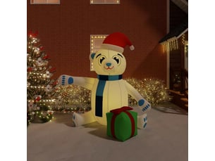 Ourson en peluche gonflable de noël avec led 240 cm