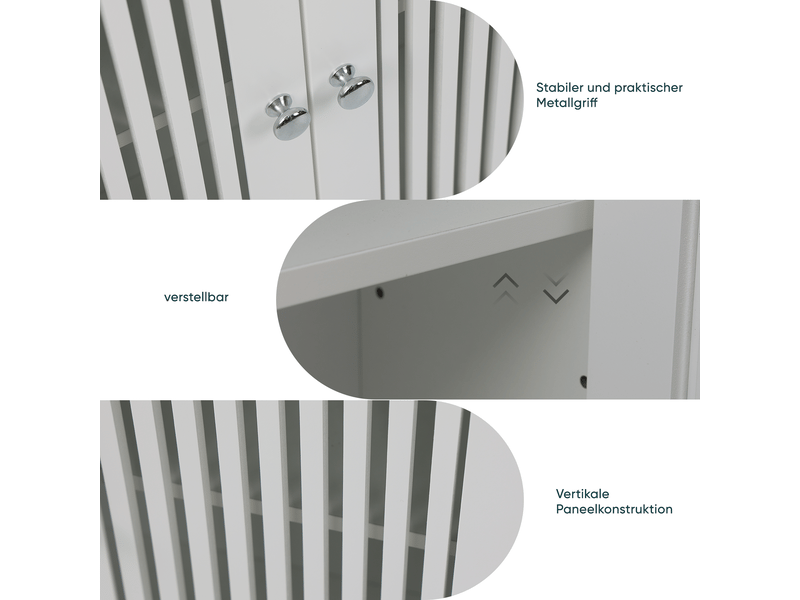  Armoire murale de salle de bains 2 portes persiennes blanc 60 x 20 x 52 cm W3180P518890 - Conforama D
