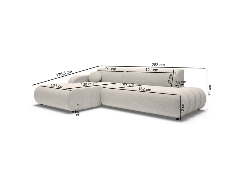  Selsey arione - canapé d'angle convertible - 283 cm - chenille vert Arione - Conforama E