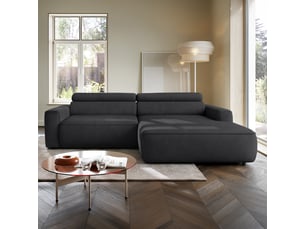 Selsey fando - canapé d'angle - 252 cm - velours gris foncé