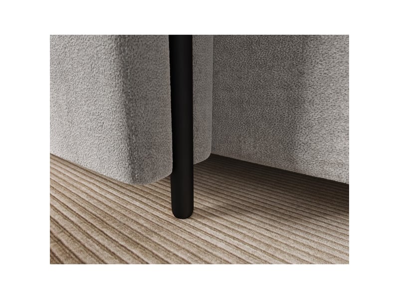 Canapé d'angle convertible arvessa gris clair bouclette – angle gauche avec coffre - Conforama E