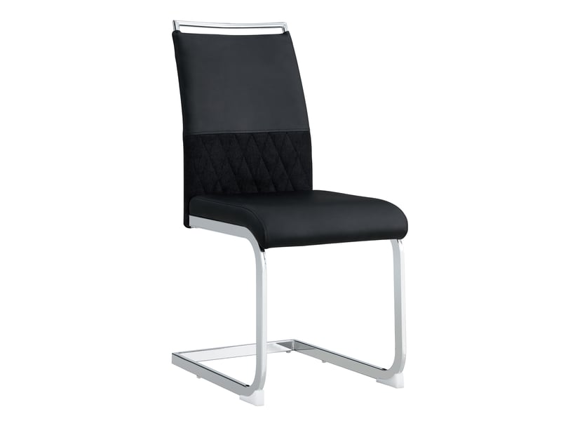  Lot de 2 chaises de salle à manger,42x48x95 cm,pu et métal,noir  - Conforama D
