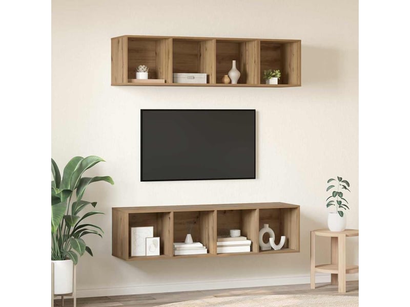  Ensemble meuble tv - banc tv - meuble de rangement 3 pcs chêne artisanal bois d'ingénierie  - Conforama D