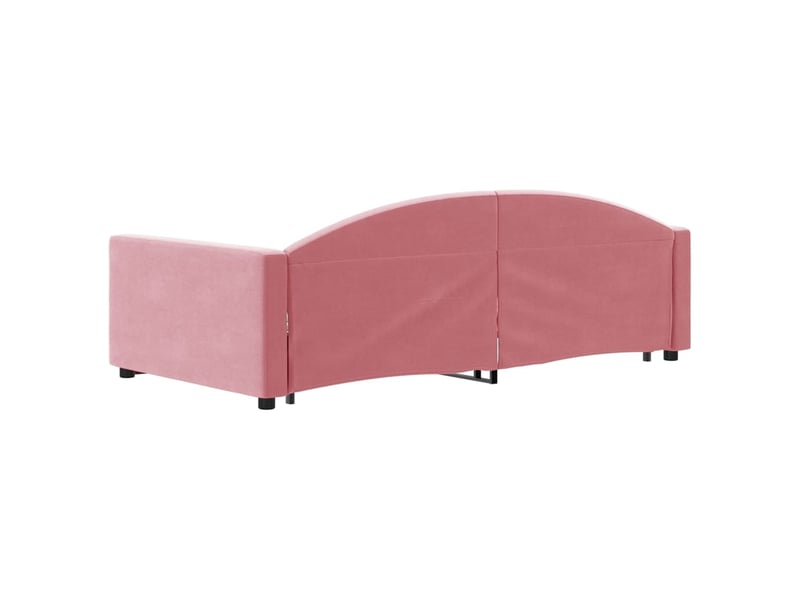  Lit simple- lit adulte -  lit de jour avec lit gigogne rose 100x200 cm velours  - Conforama D