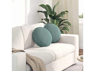 Lot de 2 coussins de siège, coussins décoratifs vert mer ø 40 x 13 cm velours cf59941