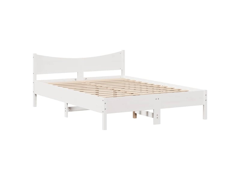 Lit double- lit adulte - cadre de lit avec tiroirs blanc 135x190 cm bois de pin massif - Conforama D