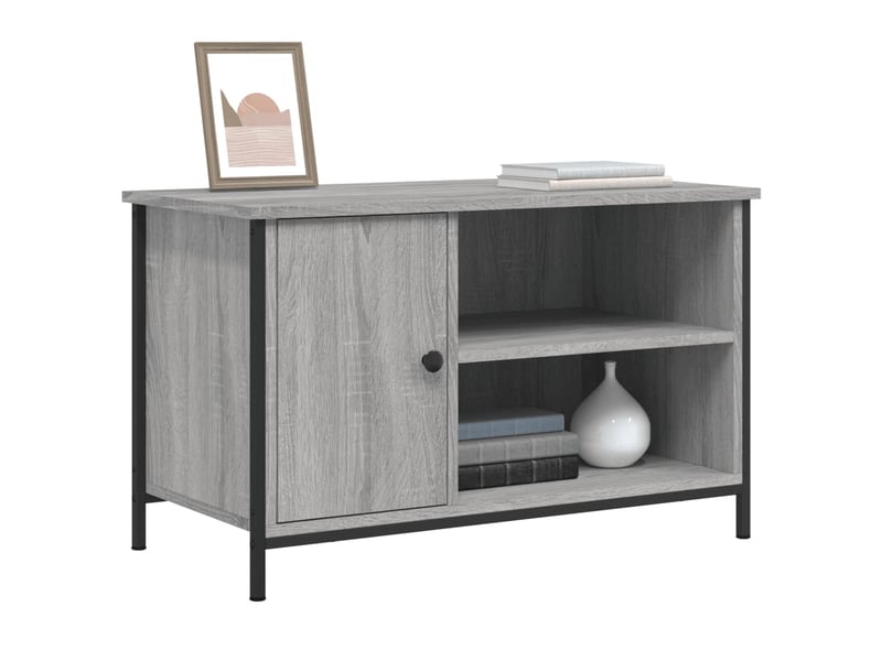  Meuble tv - banc tv - meuble de rangement sonoma gris 80x40x50 cm bois d'ingénierie  - Conforama C