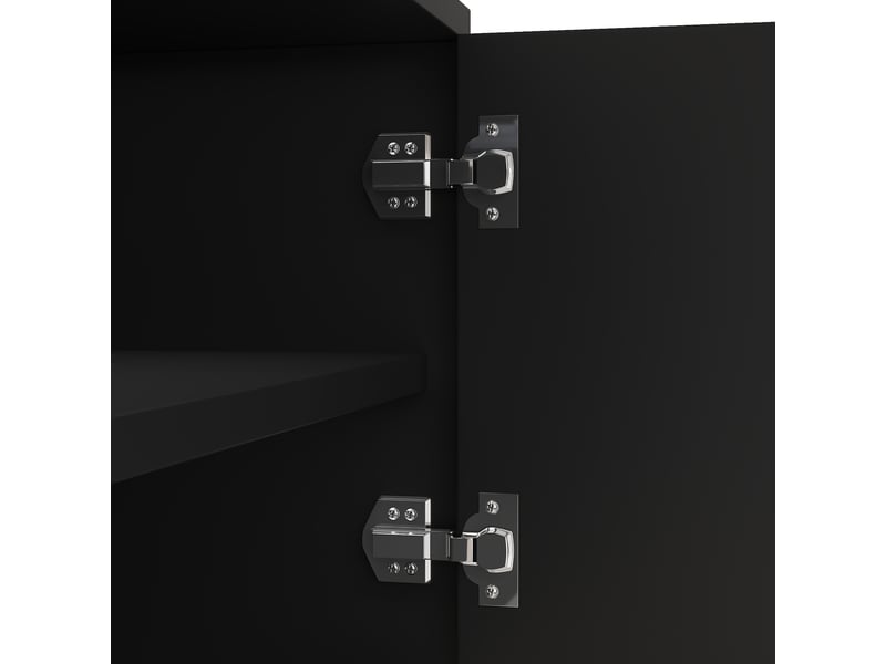  Meuble tv avec portes structurées et étagères, pieds ronds dorés, ouverture push-to-open – design moderne  - Conforama E
