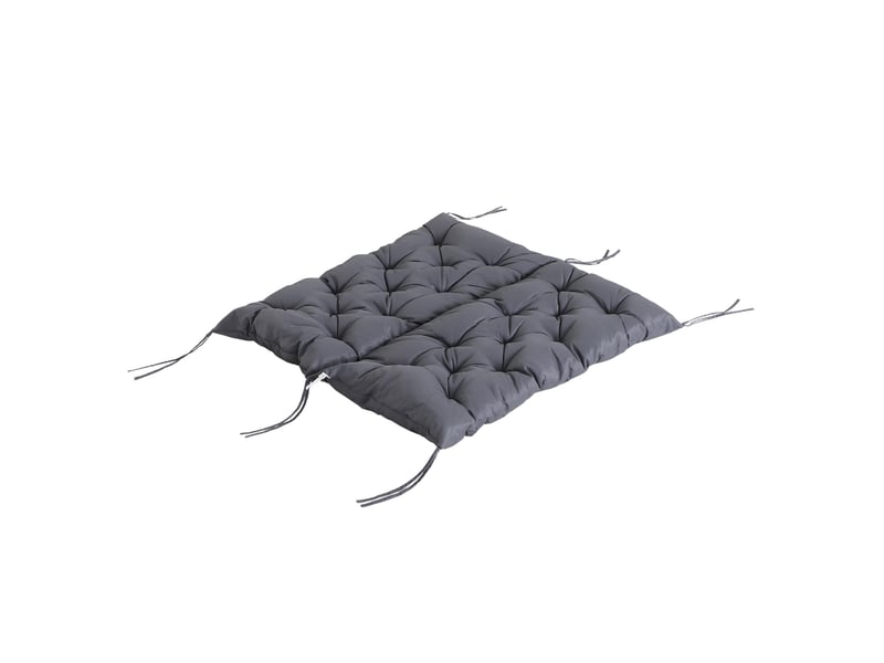 Coussin de banc de jardin 100 x 98 x 8 cm gris foncé polyester avec dossier et 6 liens de fixation  - Conforama A