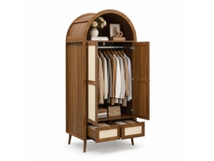 Armoire 2 porte(s) battante 2 tiroir(s) <strong>REDOM</strong> <strong></strong> coloris bicolore largeur 80 cm