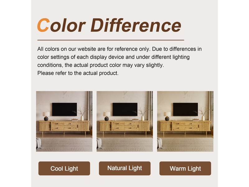  Meuble tv 165 cm en mdf 4 tiroirs et 2 portes coulissantes coloris bois N621P508008O - Conforama E
