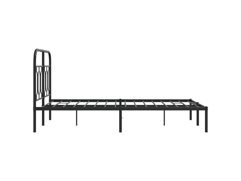  Lit double- lit adulte -  cadre de lit métal sans matelas avec tête de lit noir 120x190cm  - Conforama D