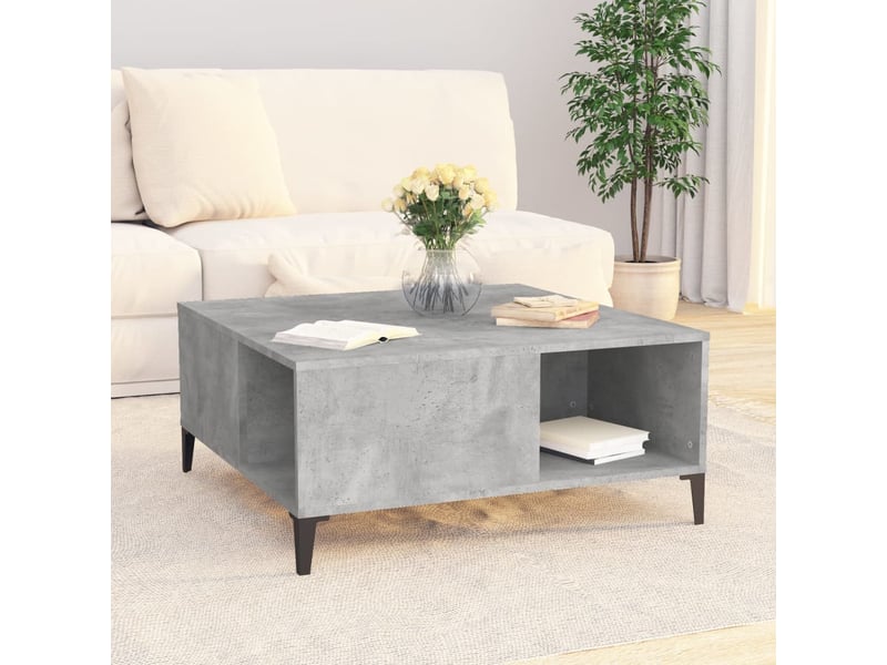  Table basse | table de salon gris béton 80x80x36,5 cm bois d'ingénierie  - Conforama C