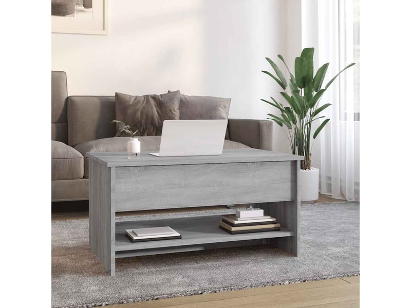  Table basse rectangulaire | table de salon sonoma gris 80x50x40 cm bois d'ingénierie  - Conforama C