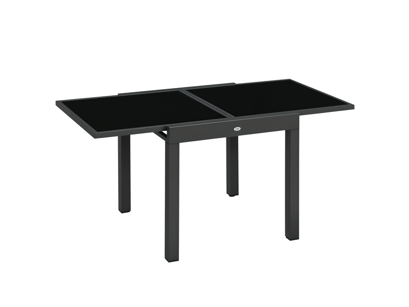  Table de jardin extensible aluminium gris, noir 160x80x75cm  - Conforama B