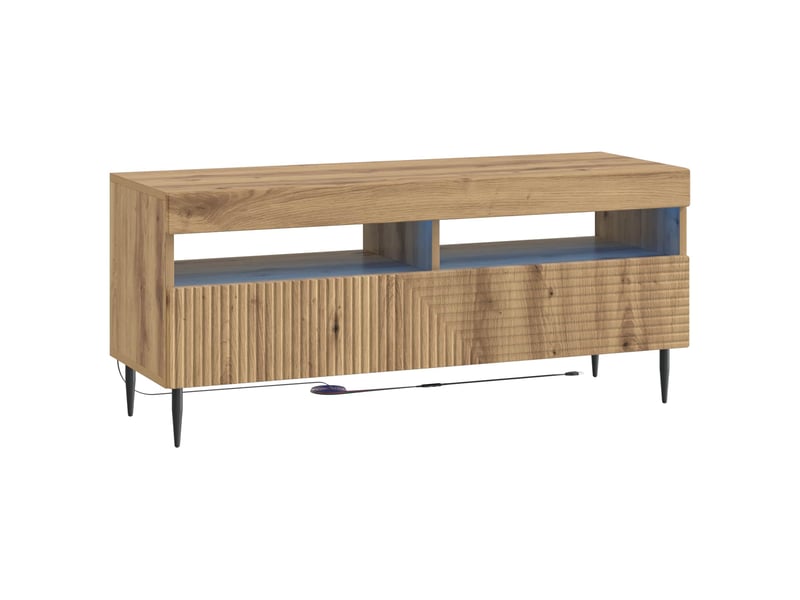  Ensemble de 3 meubles tv led chêne artisanal bois d'ingénierie shl35141  - Conforama E