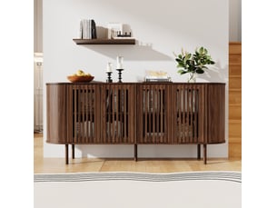 Buffet 4 porte(s)   <strong>OKWISH</strong> <strong></strong> - 160 cm coloris marron 