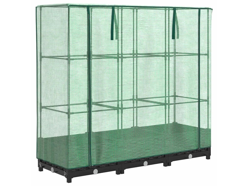  Jardinière - lit surélevé avec housse de serre aspect rotin 120 x 40 x 123 cm  - Conforama A