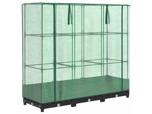 Jardinière - lit surélevé avec housse de serre aspect rotin 120 x 40 x 123 cm