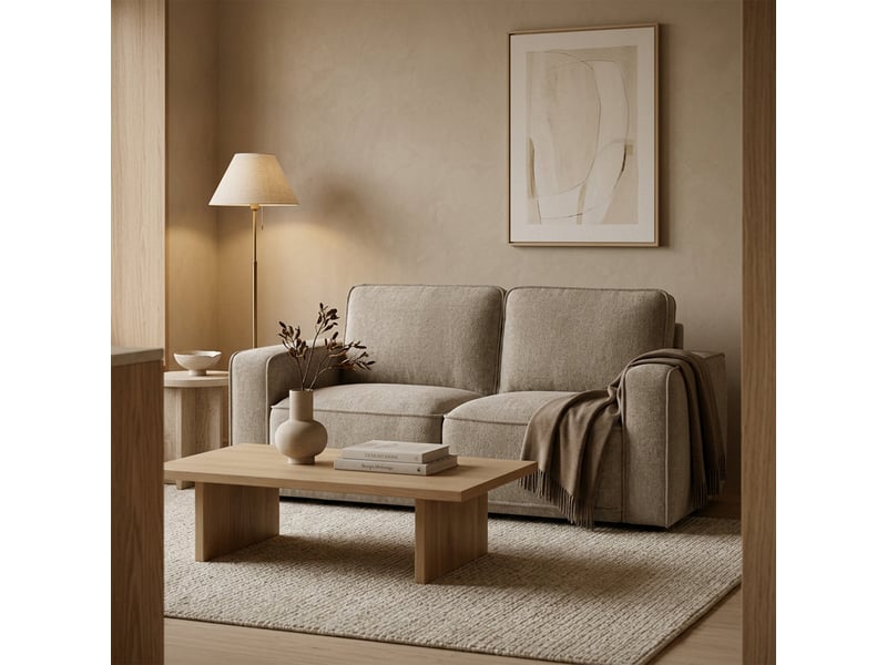  Canapé 3 places en tissu taupe  - Conforama B