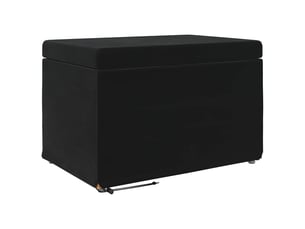 Tabouret bas, ottoman noir 61x41x40 cm velours et bois composite