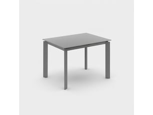 Table extensible en verre trempé et métal 120170x80 function - gris