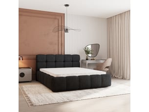 Lit coffre 200x200 cm <strong>MASSENO</strong>  <strong></strong> coloris noir
