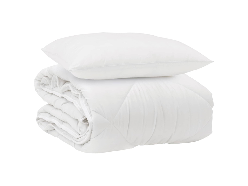  Duvet toutes saisons avec oreiller 2 pièces - couette blanc microfibre  - Conforama A