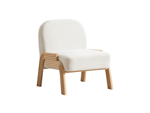 Fauteuil lounge,72x61x78 cm,style scandinave,chenille,ivoire