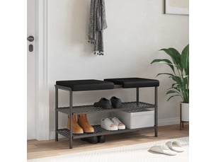 Lot de 2 coussins de banc, coussins d'assise, coussins pour chaisecanapé simili cuir noir profondeur 35 cm cf52495