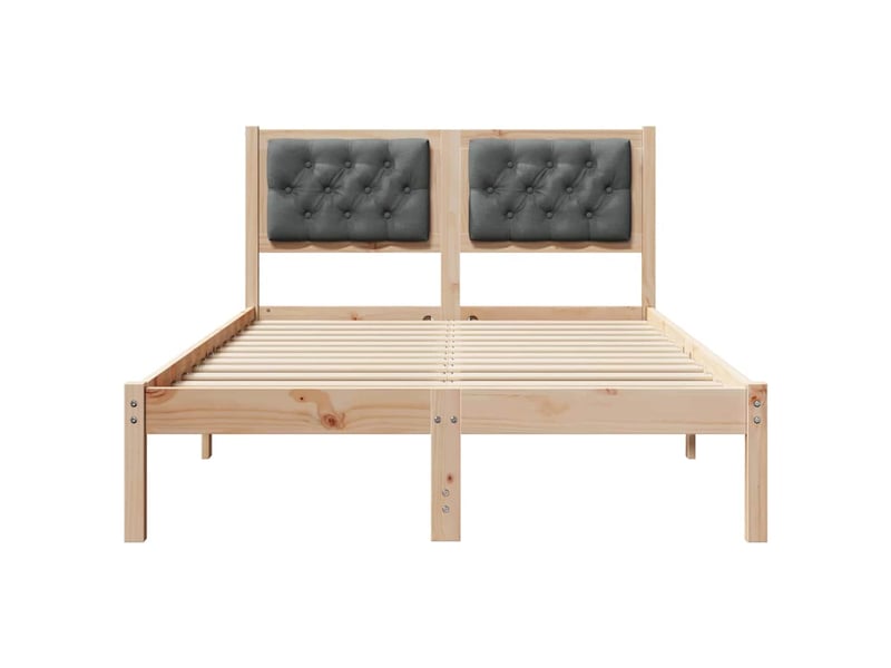  Lit double- lit adulte -  cadre de lit gris foncé 120 x 190 cm pin massif  - Conforama D