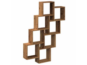 Étagère murale, étagère suspendue en forme de cube vieux bois 90x15x119,5 cm cf42227