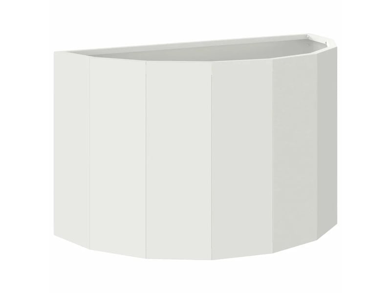  Jardinière demi-ronde moderne extérieur 60 x 30 x 35 cm facile à entretenir en acier blanc 02_0052937  - Conforama A