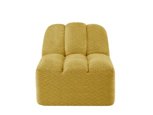 Canapé modulable tcqpz 1 place sans accoudoirs 78 x 104 x 79 cm tissu bouclette jaune