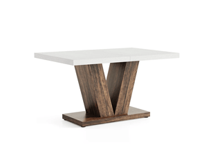 Table de salle à manger pour 4 à 6 personnes avec plateau de 4 cm et structure stable pour cuisine et salon 120 × 80 × 75 cm