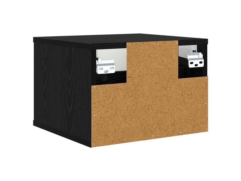  Table de chevet - cabinet de chevet - table de nuit mural bremen chêne noir 36 x 33 x 25 cm  - Conforama D