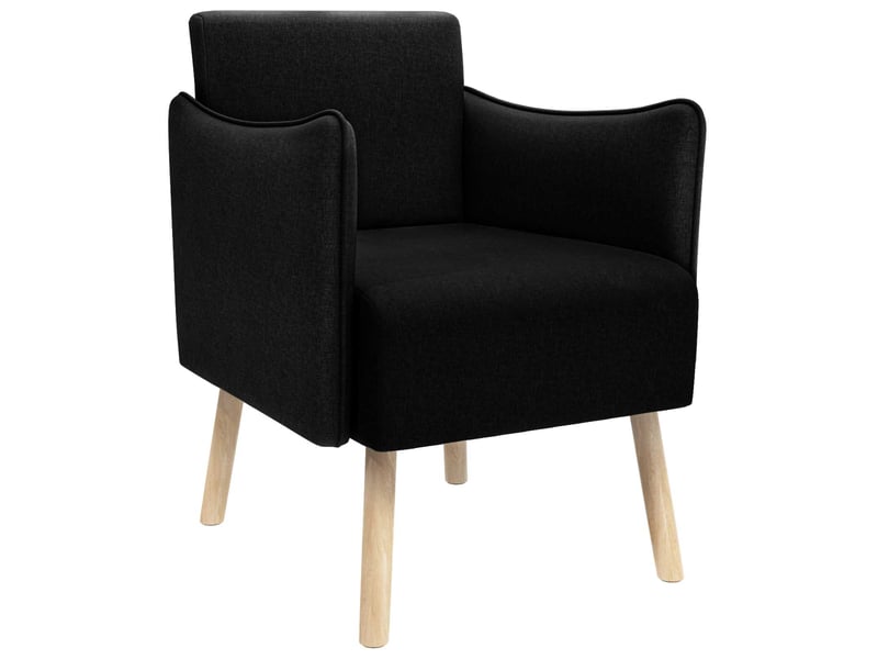  Vidaxl chaise d'appoint noir tissu  - Conforama D