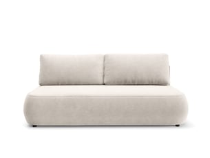 Canapé droit convertible   4 places Tissu gris avec coffre de rangement