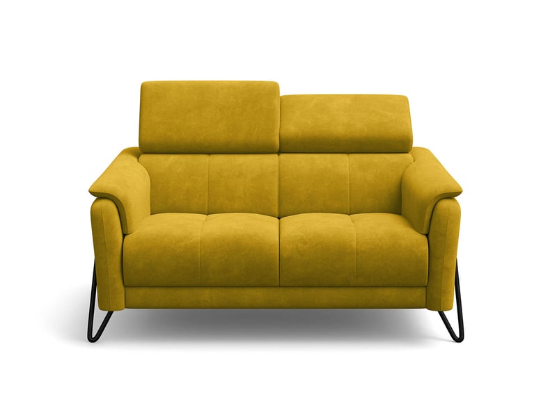  Canapé 2 places roden, tissu velours jaune foncé RODEN - Conforama C