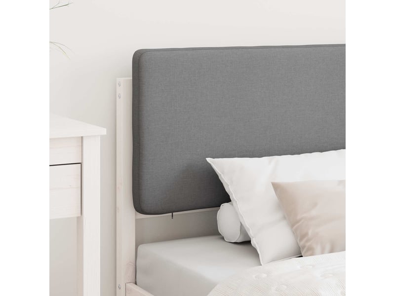  Lit simple- lit adulte -  cadre de lit avec tête de lit rembourrée gris clair 90 x 200 cm  - Conforama B