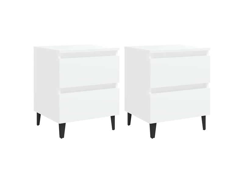  Lot de 2 tables de chevet - cabinet de chevet - table de nuit blanc 40x35x50 cm bois d'ingénierie  - Conforama A
