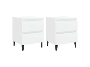 Lot de 2 tables de chevet - cabinet de chevet - table de nuit blanc 40x35x50 cm bois d'ingénierie