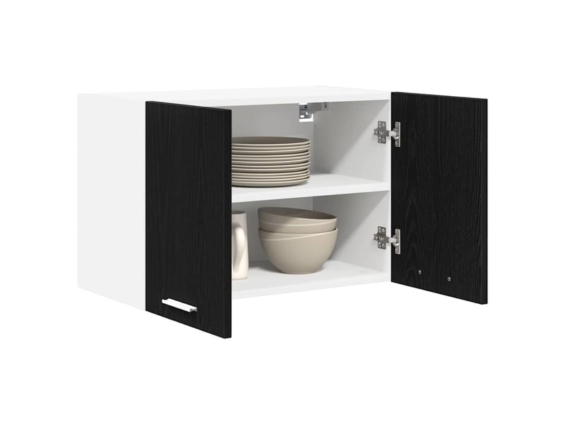  Meuble de rangement cuisine, armoire suspendue chêne noir et blanc 60x31x40cm  - Conforama C