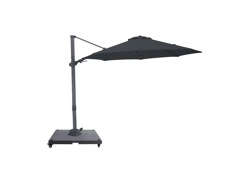  Axi solis parasol déporté rond avec pied de parasol, ø 300 cm, anthracitegris | pour le jardin terrasse avec armature thermolaquée | housse de protection inclus  - Conforama A