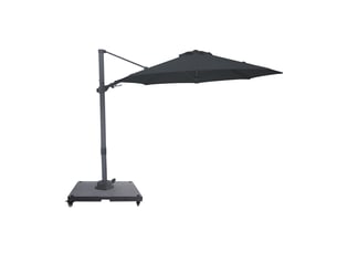 Axi solis parasol déporté rond avec pied de parasol, ø 300 cm, anthracitegris | pour le jardin terrasse avec armature thermolaquée | housse de protection inclus