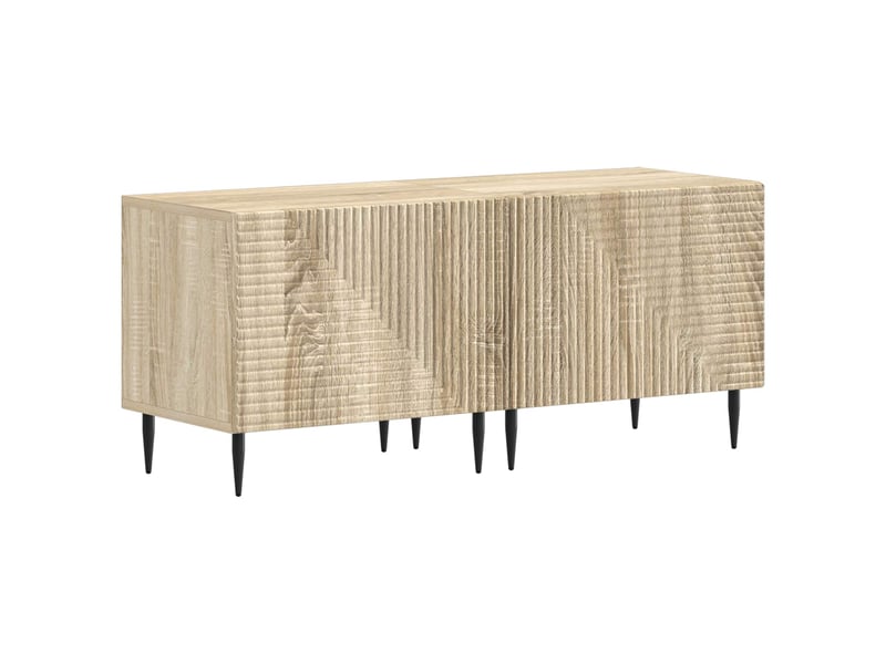 Ensemble de 3 meubles tv led chêne sonoma bois d'ingénierie shl31346 - Conforama D